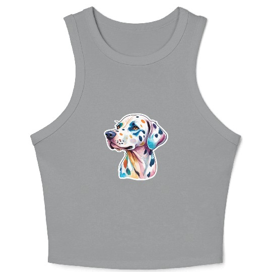 Dalmatian Dog Watercolor Crop Tank Top