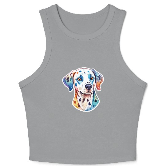 Dalmatian Dog Watercolor Crop Tank Top