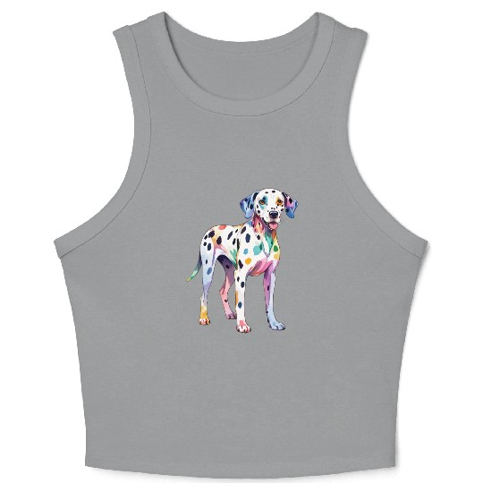 Dalmatian Dog Watercolor Crop Tank Top