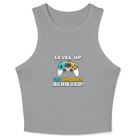 Funny Big Brother Level Up Crop Tank Top