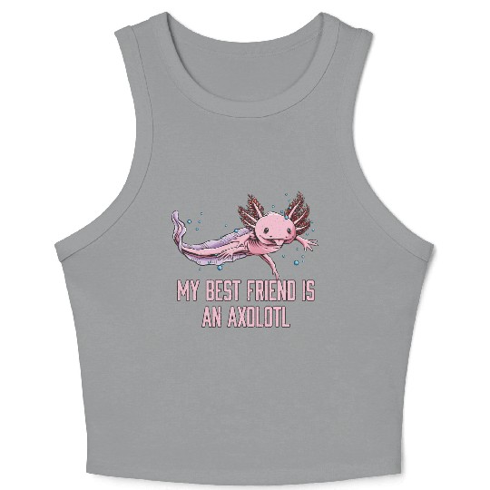 My Friend Is Axolotl Salamander Animal Lover Axolo Crop Tank Top