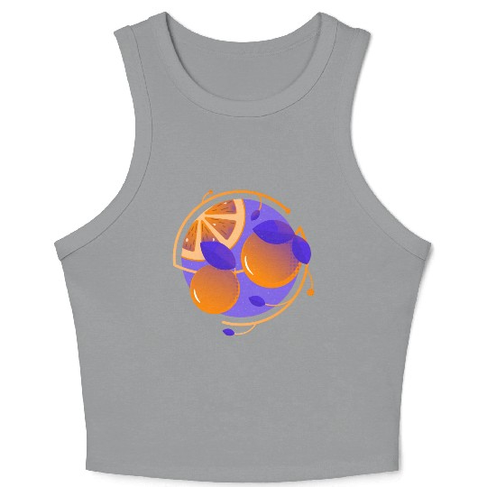 Orange Fruit Crop Tank Top