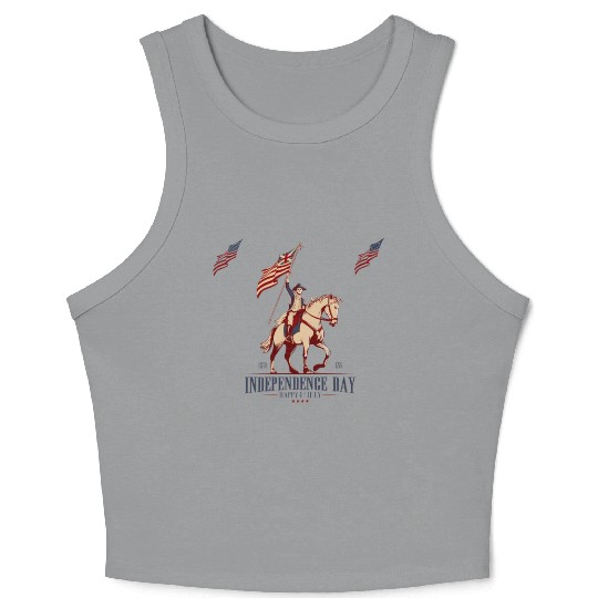 tism, USA culture, a horse, and George Washington: Crop Tank Top