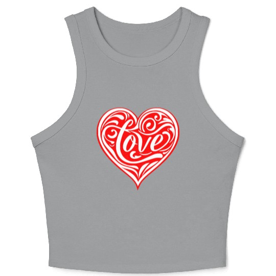 Tribal Love Heart LIKE US ON FACEBOOK # Crop Tank Top