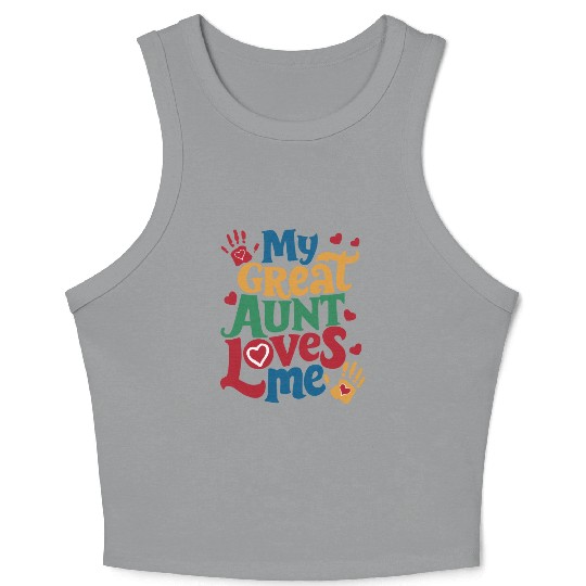 Handprint My Great Aunt Loves Me Crop Tank Top