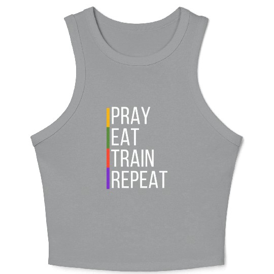 Pray Eat Train Repeat Crop Tank Top
