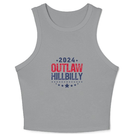 Trump Vance 2024 Outlaw Hillbilly US Flag Crop Tank Top