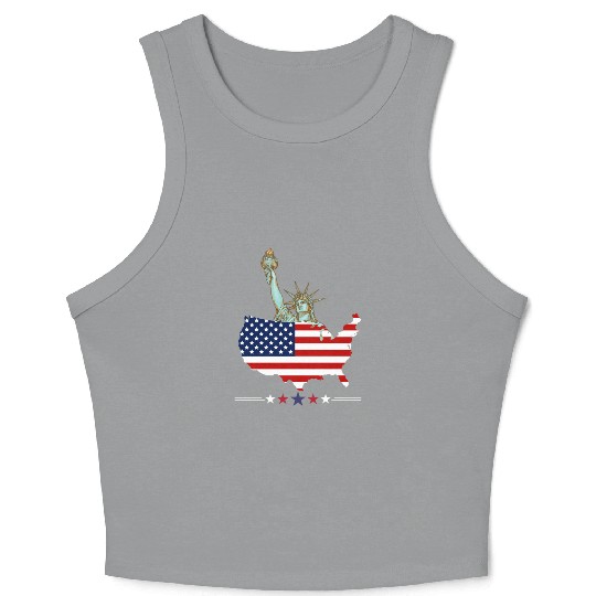 Comfort Colors USA Flag Crop Tank Top, 4th of July Crop Tank Top,