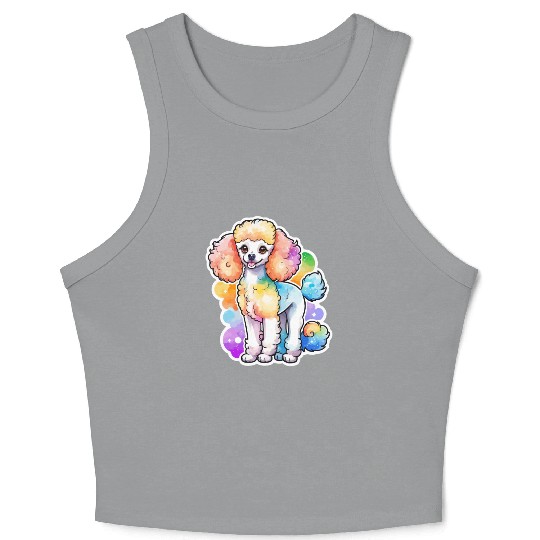 Poodle Watercolor Crop Tank Top