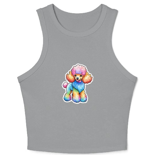 Poodle Watercolor Crop Tank Top