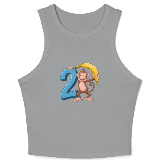 2nd Birthday Monkey Crop Tank Top