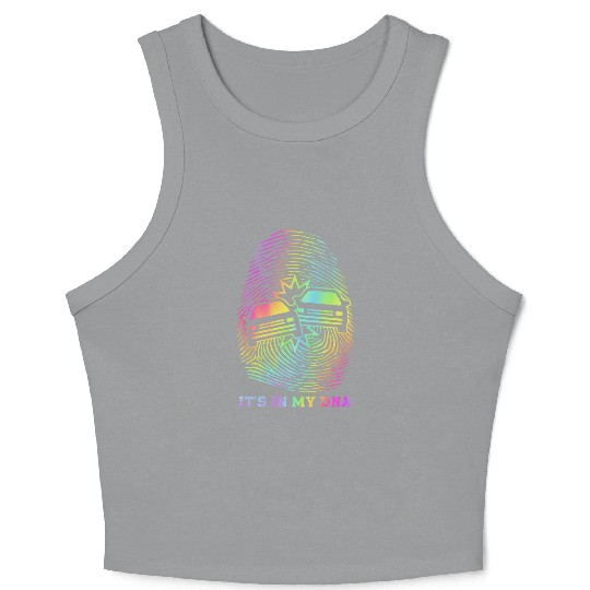 Retro Demolition Derby Finger Print It's In My DNA Crop Tank Top
