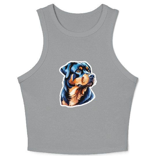 Rottweiler Watercolor Crop Tank Top