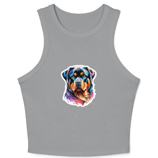 Rottweiler Watercolor Crop Tank Top