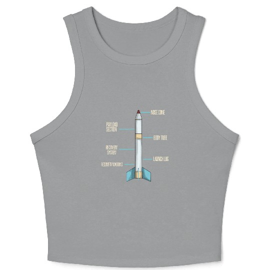 Aerospace Model Rocket Kit Drawing Design Crop Tank Top