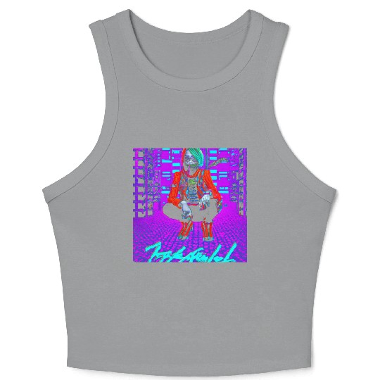 Urban Punk Aesthetic Neon Art with Bold Colors Crop Tank Top