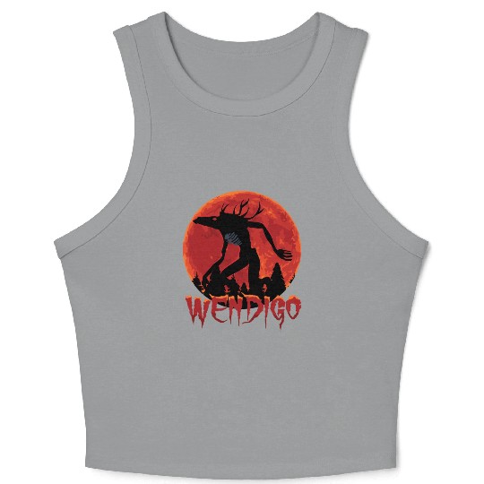 Cryptid Monsters Folk Wendigo Cryptid Creepy Crop Tank Top
