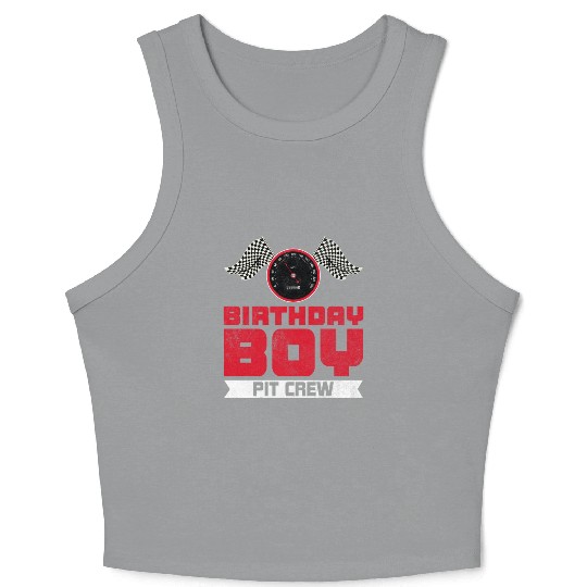 Birthday Boy Pit Crew Racing Race Car Costume Crop Tank Top