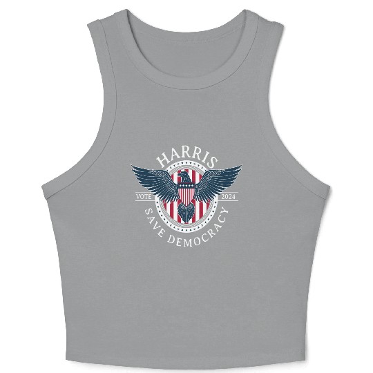 Kamala Harris Save Democracy Vote 2024 Crop Tank Top