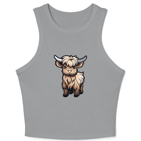 Scottish Highland Cattle for a Scottish Highland Crop Tank Top