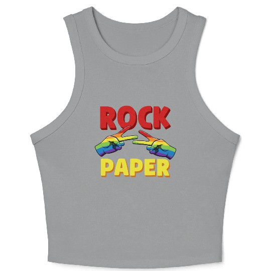 LGBT Rock Paper Lesbian Equality Rainbow Gay Pride Crop Tank Top