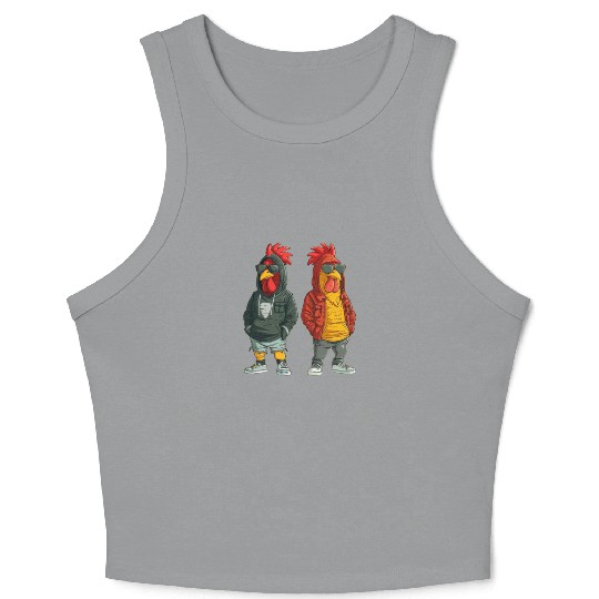Fashionable chickens in hip streetwear Crop Tank Top