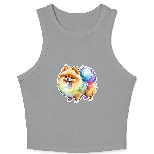Pomeranian Watercolor Crop Tank Top