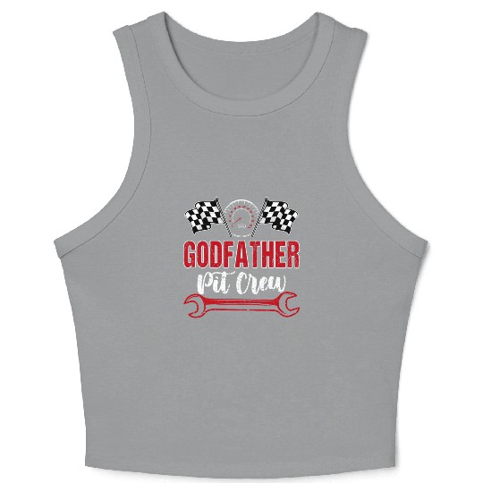 Godfather Pit Crew Birthday Racing Car Crop Tank Top