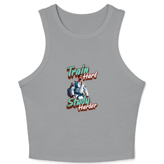Train Hard Study Harder Jiu Jitsu Crop Tank Top