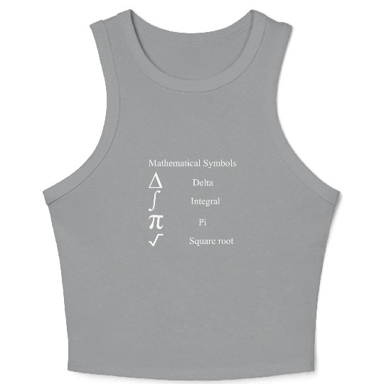 mathematical symbols Pi Square root Integral Delta Crop Tank Top