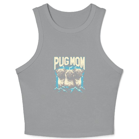 Pug Mom Bootleg Crop Tank Top