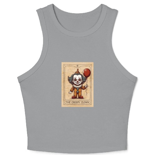 Clown - Clown Tarot - Scary Clown Halloween Clown Crop Tank Top