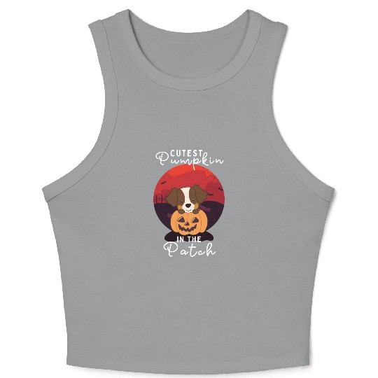 Australian Shepherd cutest pumpkin in the patch Crop Tank Top