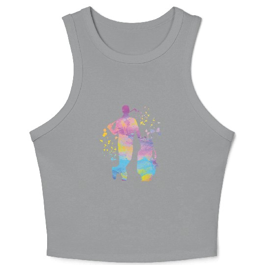 Golfer Colorsplash Kids Miniature Golf Crop Tank Top