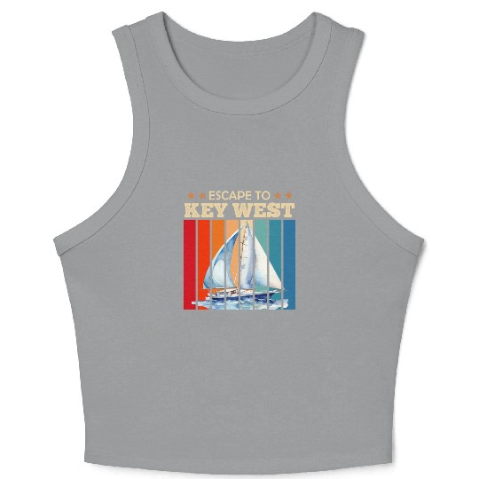 Florida ESCAPE TO KEY-WEST Sailing Outfit Crop Tank Top