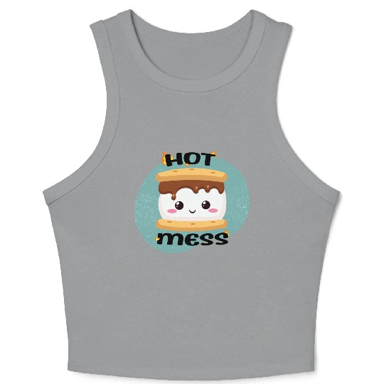 Hot Mess Kawaii S'more Meme Crop Tank Top