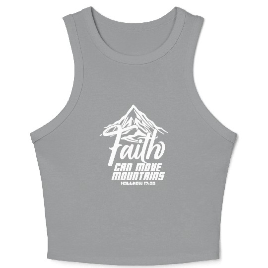 Faith Can Move Mountains Love Jesus Christian Crop Tank Top