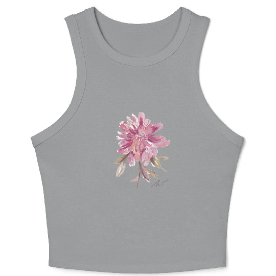 Peony loose watercolor hand-painted Crop Tank Top