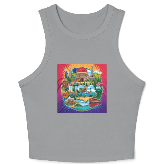 USA TOUR Crop Tank Top