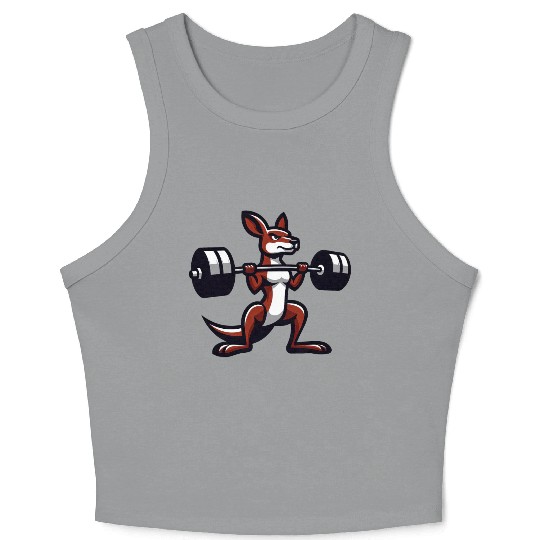 Kangaroo Barbell Dumbbell Gym Fitness Workout Crop Tank Top