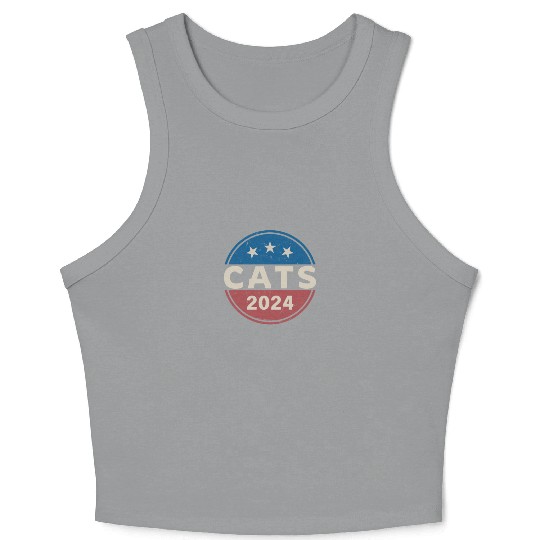 Cats For President Funny Political 2024 Election Crop Tank Top