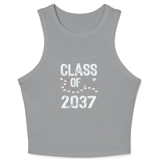 Funny Class of 2037 Grow With Me Back To School Crop Tank Top