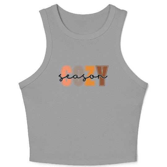 Cozy Season, Fall Season Crop Tank Top