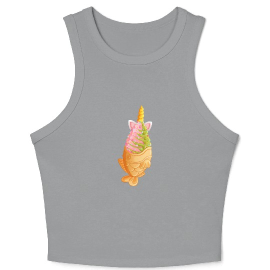 Unicorn Taiyaki Ice Cream With Colorful Sprinkles Crop Tank Top