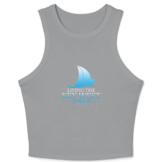 Florida Keys LIVING THE KEY-WEST DREAM Sailor Crop Tank Top