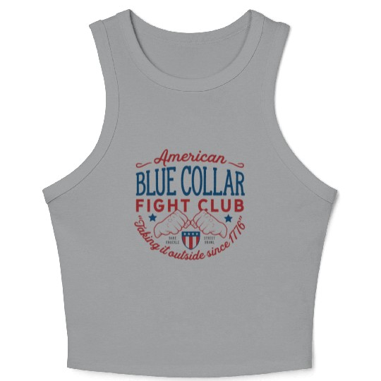 Blue Collar Fight Club Working Class Design Crop Tank Top