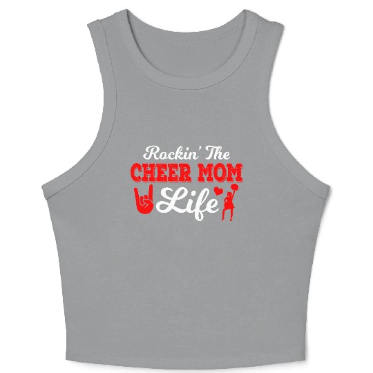 Rockin Cheer Mom Life Cheerleading Mother's Day Crop Tank Top