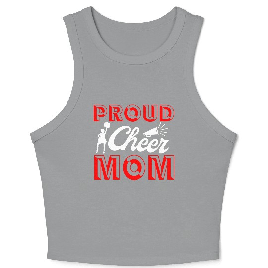 Proud Cheer Mom Cheerleading Mommy Mother's Day Crop Tank Top
