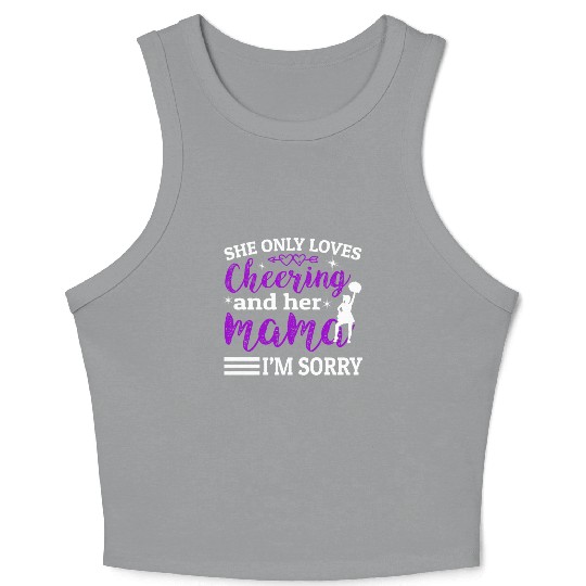 Loves Cheer Mom Cheerleading Mommy Mother's Da Crop Tank Top