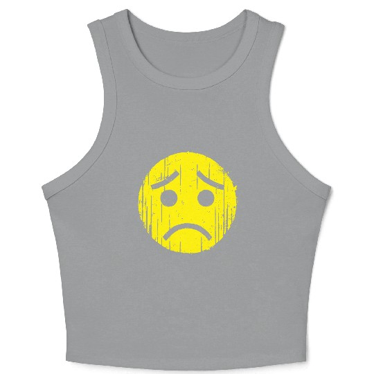 Depressed Emoticon Crop Tank Top